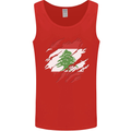 Torn Lebanon Flag Lebanese Day Football Mens Vest Tank Top Red