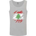 Torn Lebanon Flag Lebanese Day Football Mens Vest Tank Top Sports Grey