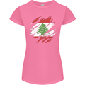 Torn Lebanon Flag Lebanese Day Football Womens Petite Cut T-Shirt Azalea