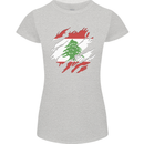 Torn Lebanon Flag Lebanese Day Football Womens Petite Cut T-Shirt Sports Grey