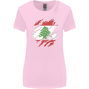 Torn Lebanon Flag Lebanese Day Football Womens Wider Cut T-Shirt Light Pink