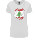 Torn Lebanon Flag Lebanese Day Football Womens Wider Cut T-Shirt White