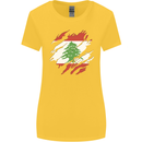 Torn Lebanon Flag Lebanese Day Football Womens Wider Cut T-Shirt Yellow