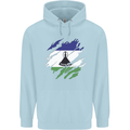 Torn Lesotho Flag Basotho Day Football Childrens Kids Hoodie Light Blue