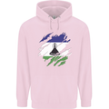 Torn Lesotho Flag Basotho Day Football Childrens Kids Hoodie Light Pink