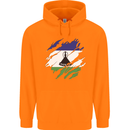 Torn Lesotho Flag Basotho Day Football Childrens Kids Hoodie Orange
