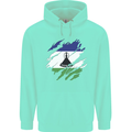 Torn Lesotho Flag Basotho Day Football Childrens Kids Hoodie Peppermint