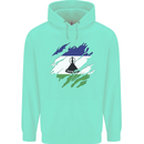 Torn Lesotho Flag Basotho Day Football Childrens Kids Hoodie Peppermint