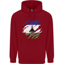 Torn Lesotho Flag Basotho Day Football Childrens Kids Hoodie Red