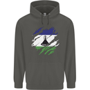 Torn Lesotho Flag Basotho Day Football Childrens Kids Hoodie Storm Grey