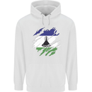 Torn Lesotho Flag Basotho Day Football Childrens Kids Hoodie White
