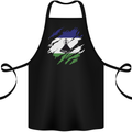 Torn Lesotho Flag Basotho Day Football Cotton Apron 100% Organic Black