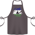 Torn Lesotho Flag Basotho Day Football Cotton Apron 100% Organic Dark Grey