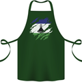 Torn Lesotho Flag Basotho Day Football Cotton Apron 100% Organic Forest Green
