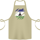 Torn Lesotho Flag Basotho Day Football Cotton Apron 100% Organic Khaki
