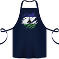 Torn Lesotho Flag Basotho Day Football Cotton Apron 100% Organic Navy Blue