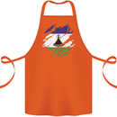 Torn Lesotho Flag Basotho Day Football Cotton Apron 100% Organic Orange