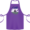 Torn Lesotho Flag Basotho Day Football Cotton Apron 100% Organic Purple