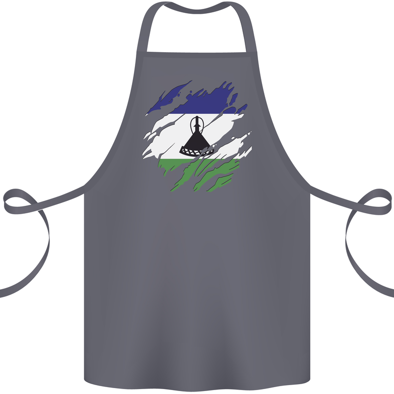 Torn Lesotho Flag Basotho Day Football Cotton Apron 100% Organic Steel