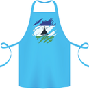 Torn Lesotho Flag Basotho Day Football Cotton Apron 100% Organic Turquoise