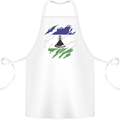 Torn Lesotho Flag Basotho Day Football Cotton Apron 100% Organic White
