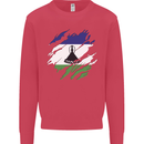 Torn Lesotho Flag Basotho Day Football Kids Sweatshirt Jumper Heliconia