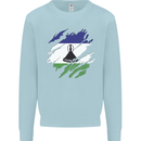 Torn Lesotho Flag Basotho Day Football Kids Sweatshirt Jumper Light Blue