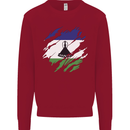 Torn Lesotho Flag Basotho Day Football Kids Sweatshirt Jumper Red