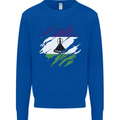 Torn Lesotho Flag Basotho Day Football Kids Sweatshirt Jumper Royal Blue
