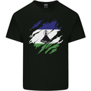 Torn Lesotho Flag Basotho Day Football Kids T-Shirt Childrens Black