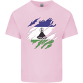 Torn Lesotho Flag Basotho Day Football Kids T-Shirt Childrens Light Pink