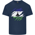 Torn Lesotho Flag Basotho Day Football Kids T-Shirt Childrens Navy Blue