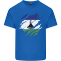 Torn Lesotho Flag Basotho Day Football Kids T-Shirt Childrens Royal Blue