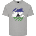 Torn Lesotho Flag Basotho Day Football Kids T-Shirt Childrens Sports Grey