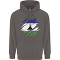 Torn Lesotho Flag Basotho Day Football Mens 80% Cotton Hoodie Charcoal