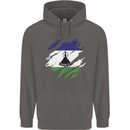 Torn Lesotho Flag Basotho Day Football Mens 80% Cotton Hoodie Charcoal