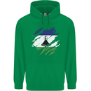 Torn Lesotho Flag Basotho Day Football Mens 80% Cotton Hoodie Irish Green