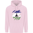 Torn Lesotho Flag Basotho Day Football Mens 80% Cotton Hoodie Light Pink