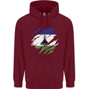 Torn Lesotho Flag Basotho Day Football Mens 80% Cotton Hoodie Maroon