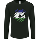 Torn Lesotho Flag Basotho Day Football Mens Long Sleeve T-Shirt Black