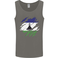 Torn Lesotho Flag Basotho Day Football Mens Vest Tank Top Charcoal
