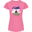 Torn Lesotho Flag Basotho Day Football Womens Petite Cut T-Shirt Azalea