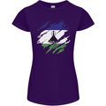 Torn Lesotho Flag Basotho Day Football Womens Petite Cut T-Shirt Purple