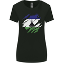 Torn Lesotho Flag Basotho Day Football Womens Wider Cut T-Shirt Black