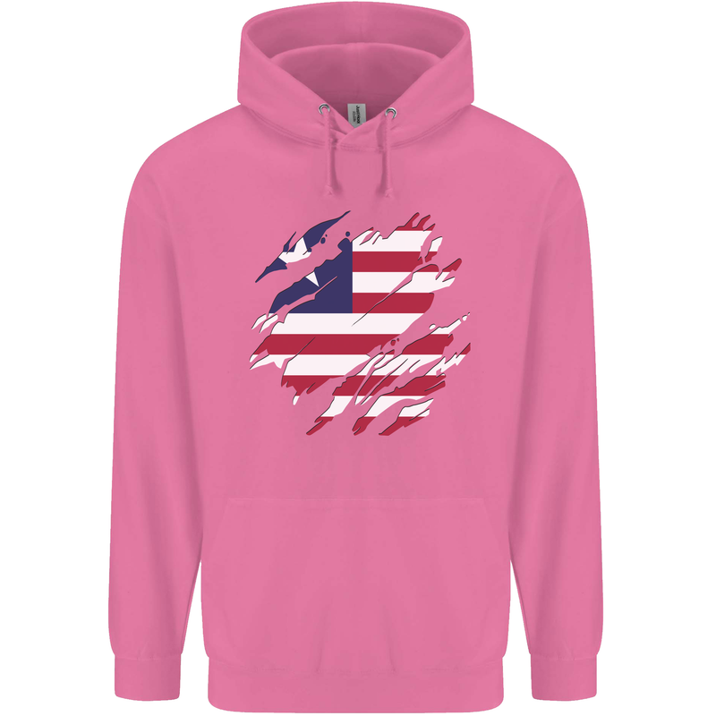 Torn Liberia Flag Liberian Day Football Childrens Kids Hoodie Azalea