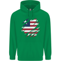 Torn Liberia Flag Liberian Day Football Childrens Kids Hoodie Irish Green