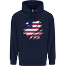 Torn Liberia Flag Liberian Day Football Childrens Kids Hoodie Navy Blue