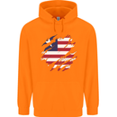 Torn Liberia Flag Liberian Day Football Childrens Kids Hoodie Orange