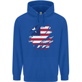 Torn Liberia Flag Liberian Day Football Childrens Kids Hoodie Royal Blue