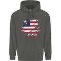 Torn Liberia Flag Liberian Day Football Childrens Kids Hoodie Storm Grey